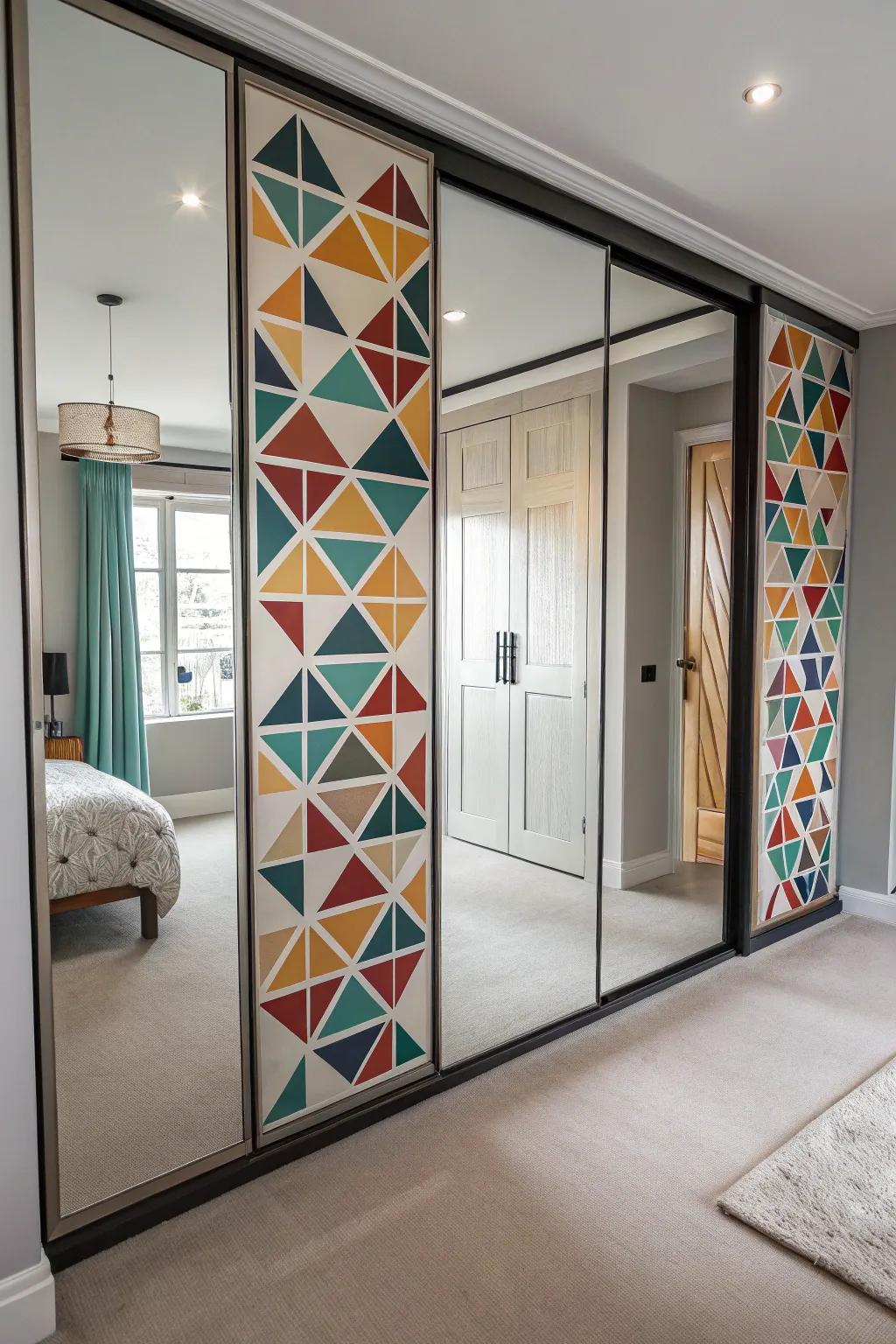 Introduce a modern flair with geometric mirrored designs.