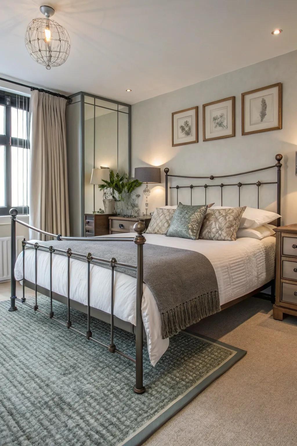 Unexpected materials introduce a bold twist to bedroom décor.