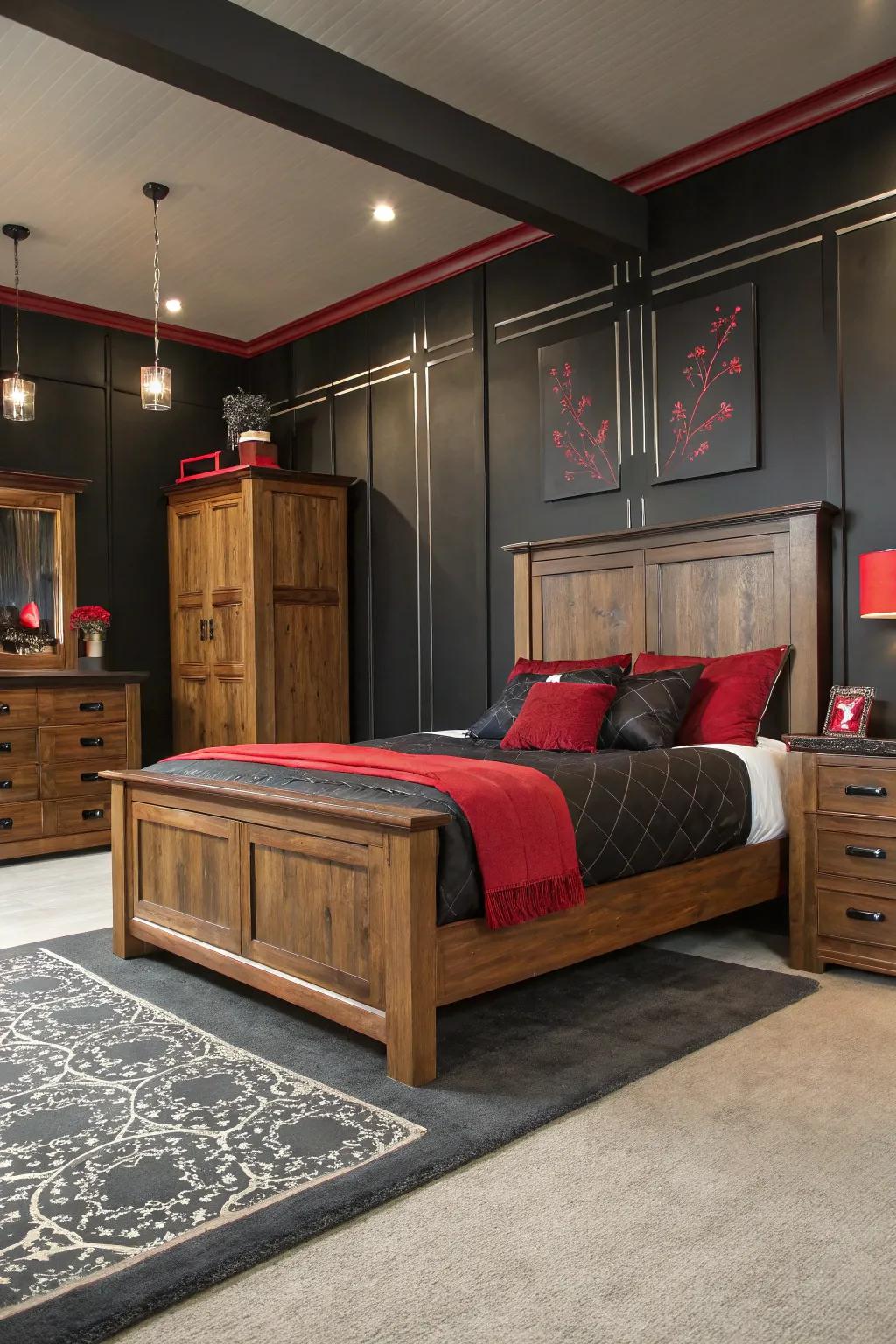 Timber elements introduce warmth and equilibrium.