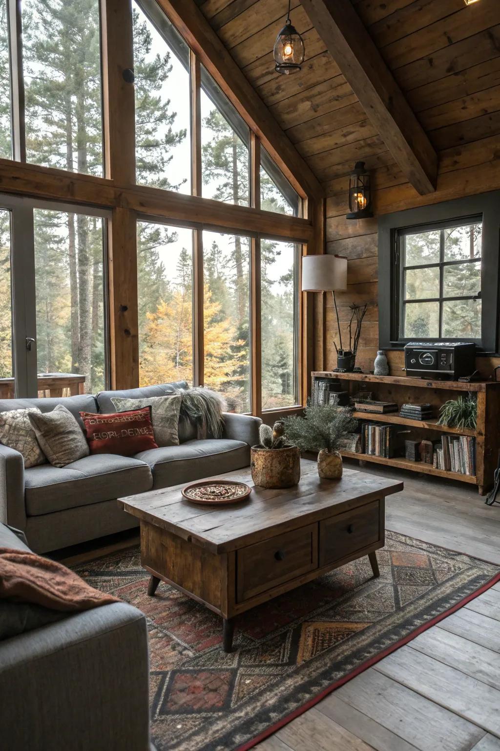 Vintage pieces add a touch of nostalgia and charm to cabin decor.