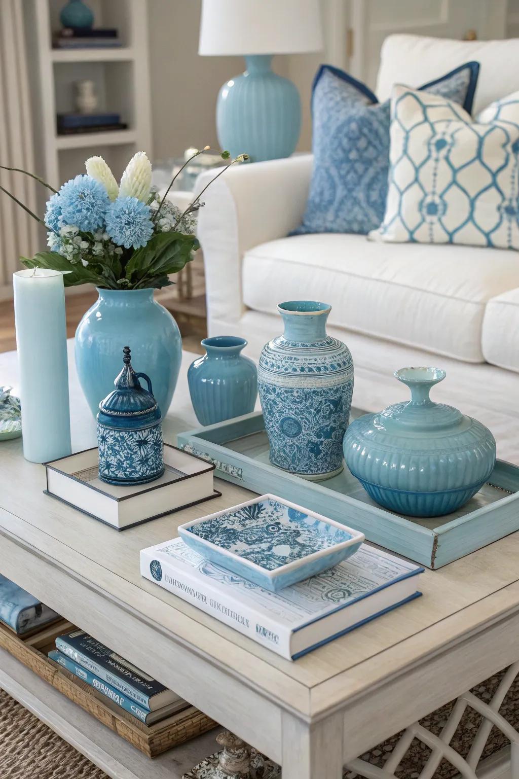 A single-color scheme creates a bold yet matching look.