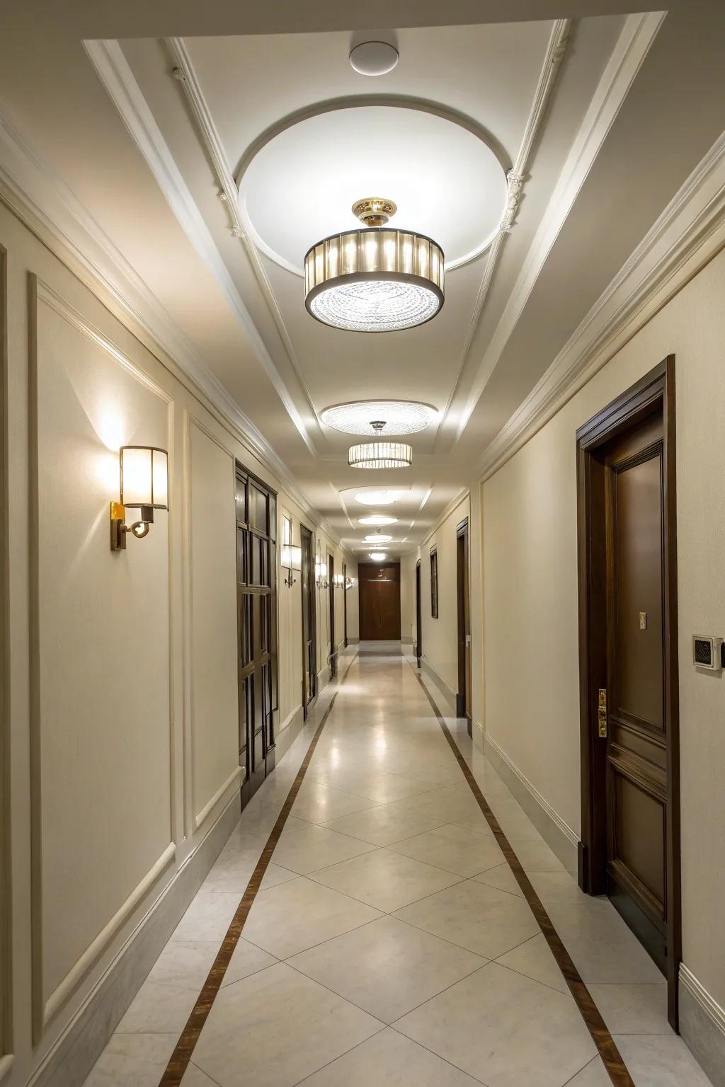 Flush mounts are perfect for low-ceilinged hallways.