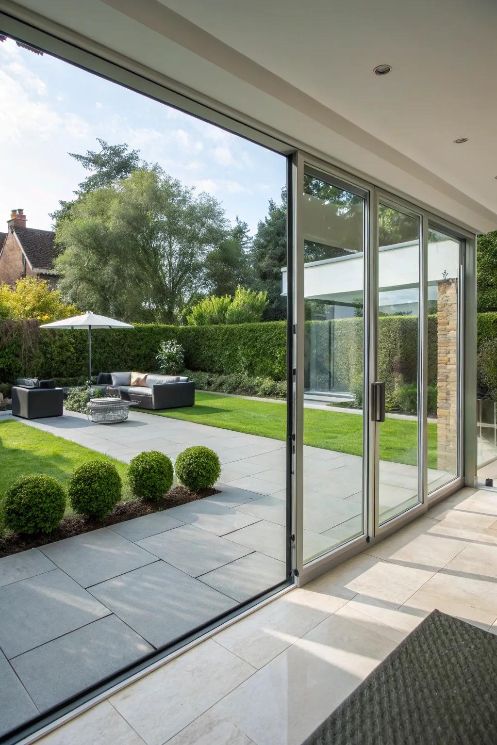 Borderless glass creating a sleek, unobstructed view.