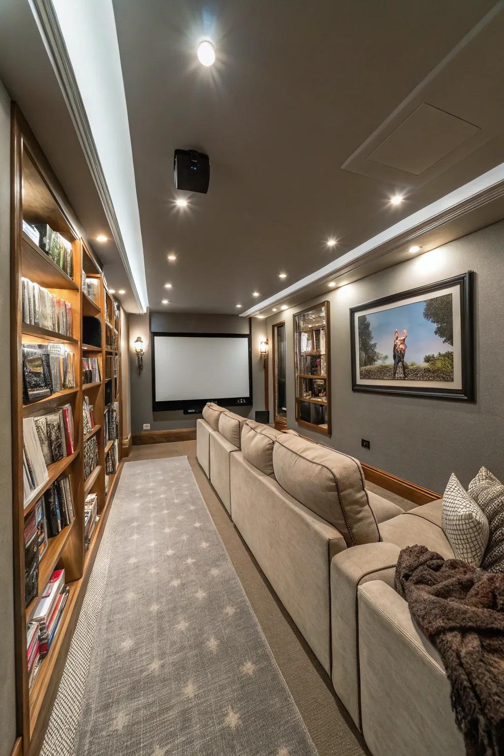 Mirrors can make your theater space look bigger.