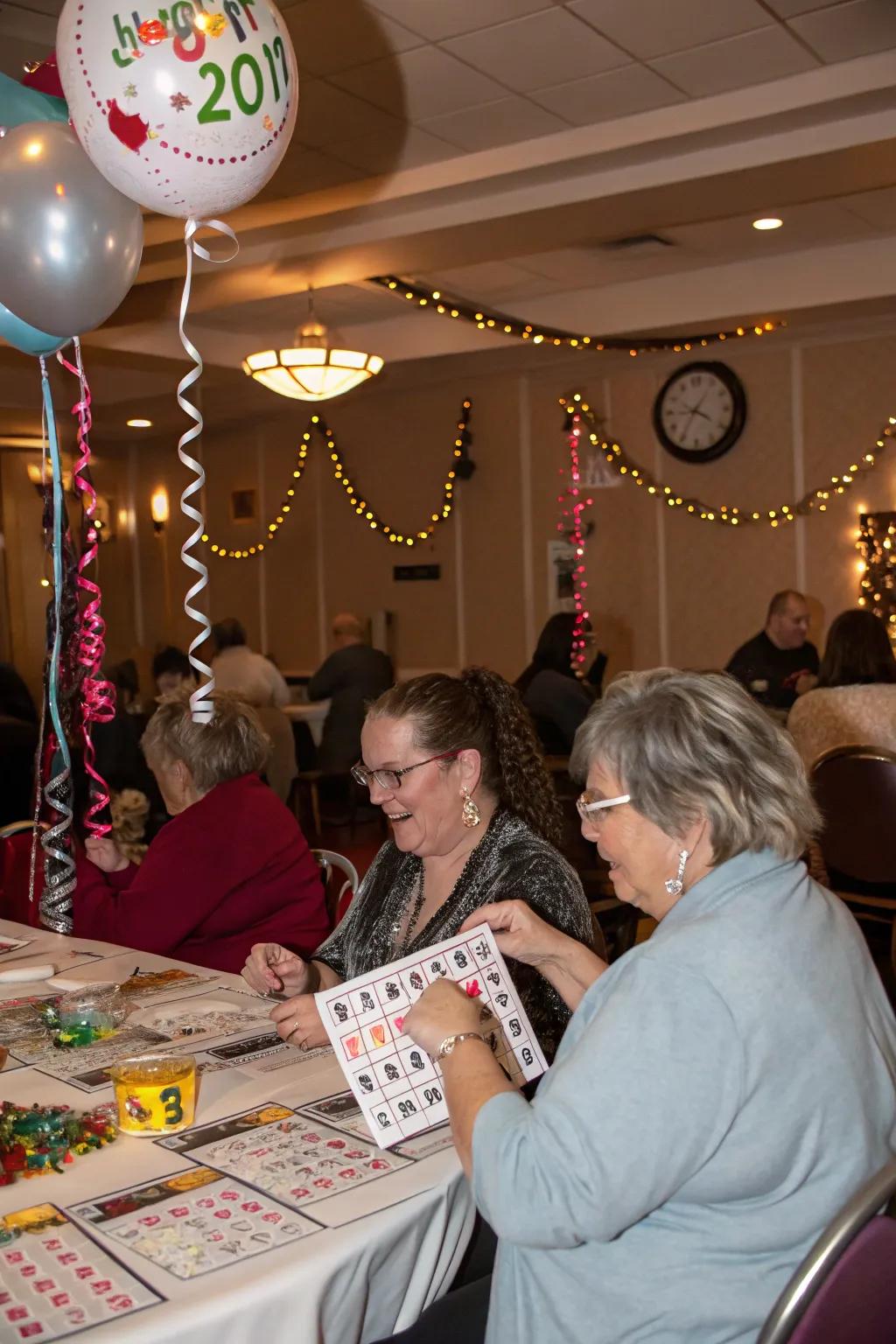 Partake in a spirited and personalized game of New Year's Eve Bingo.