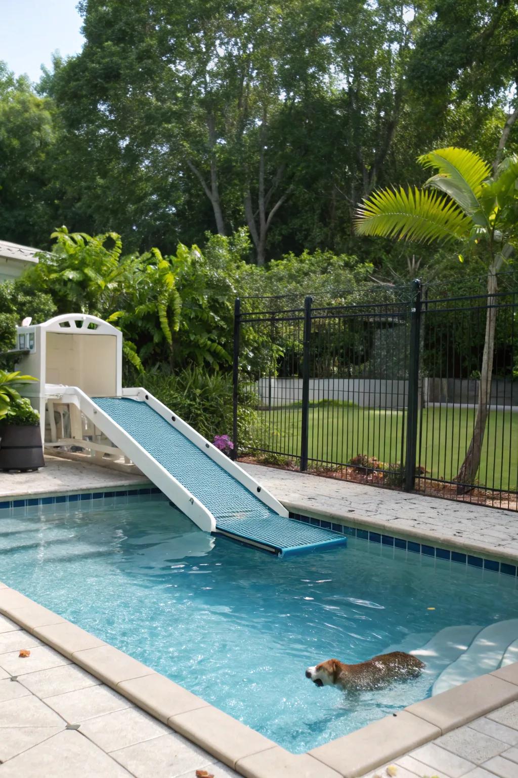 A creature-friendly <strong>pool</strong> with features for safe and fun water play.” loading=”lazy” class=”pimg”>
	</picture><figcaption>A creature-friendly <strong>pool</strong> with features for safe and fun water play.</figcaption></figure>
<p>Design a <strong>creature-friendly pool</strong> with shallow areas or ramps, ensuring your furry friends can enjoy the water safely. It’s a thoughtful addition for animal lovers.</p>
<h3>Consider these options:</h3>
<ul class=