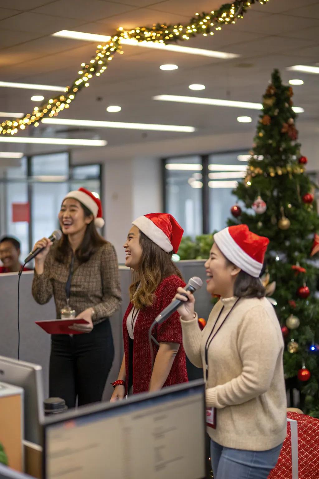 Sing your heart out with Christmas carol karaoke.