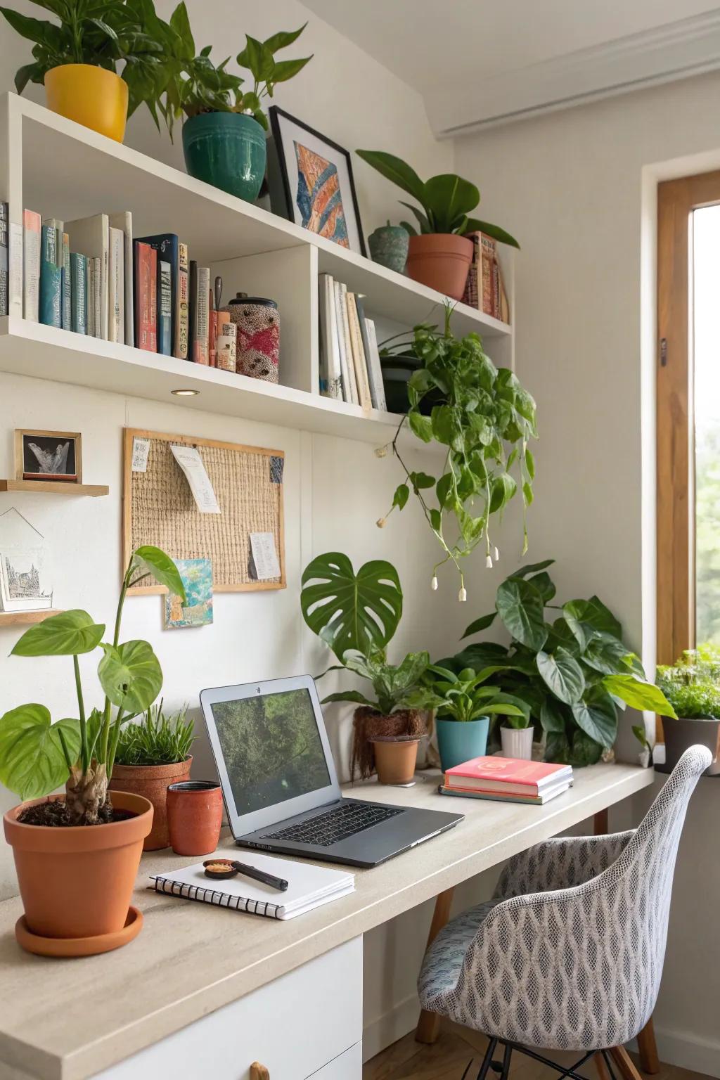 Breathe life into your office with indoor plants.