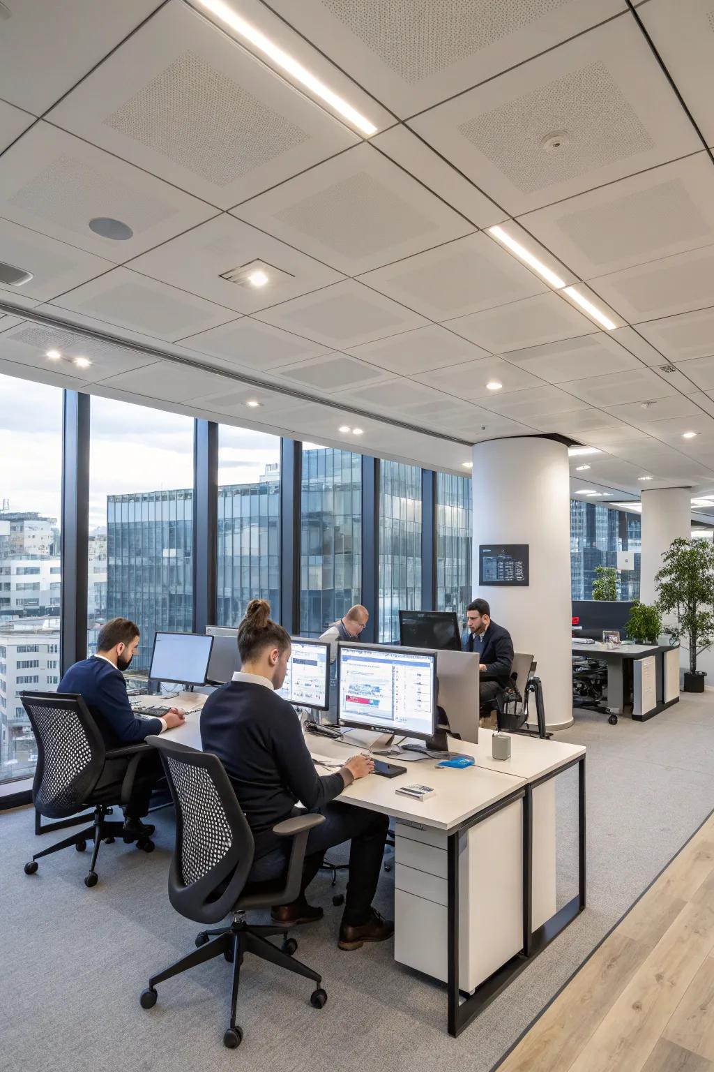 Seamless technology integration creating a convenient and flexible workspace.