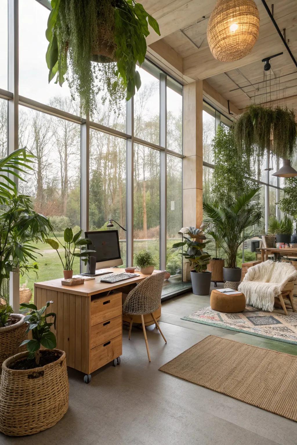 Biophilic design enhances connection to nature indoors.