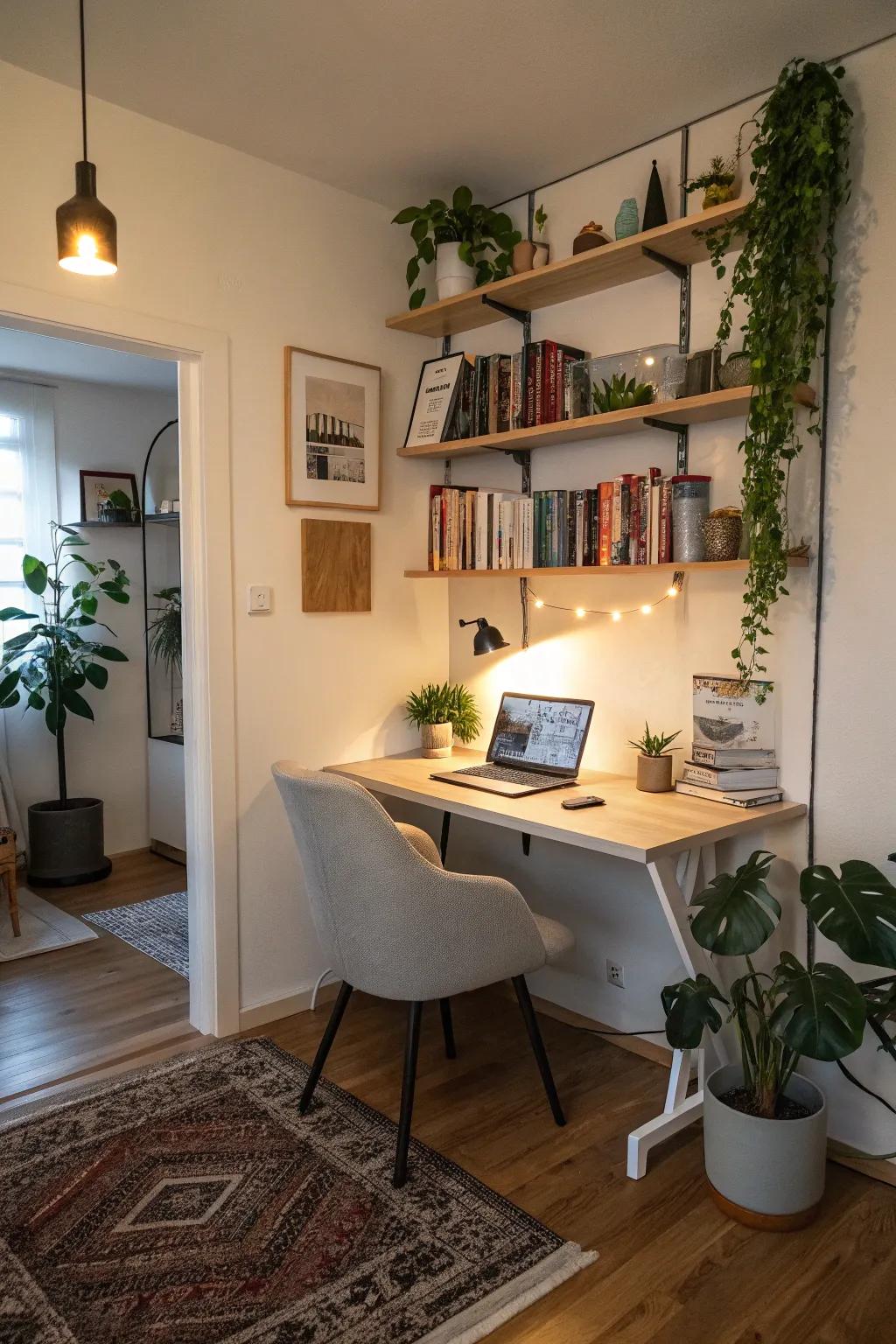A designated home office nook boosts efficiency.