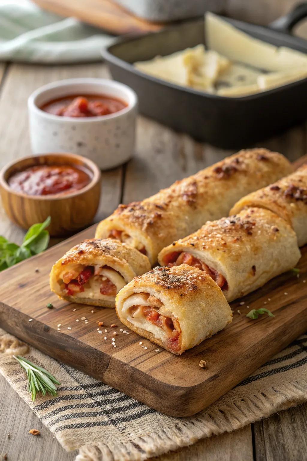 Campfire pizza logs that are savory and satisfying.