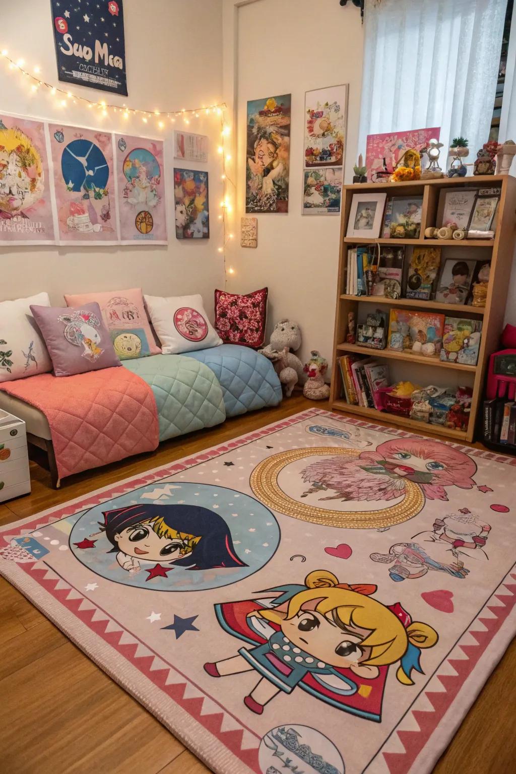 Textiles can serve as the perfect finishing touch to your anime room.