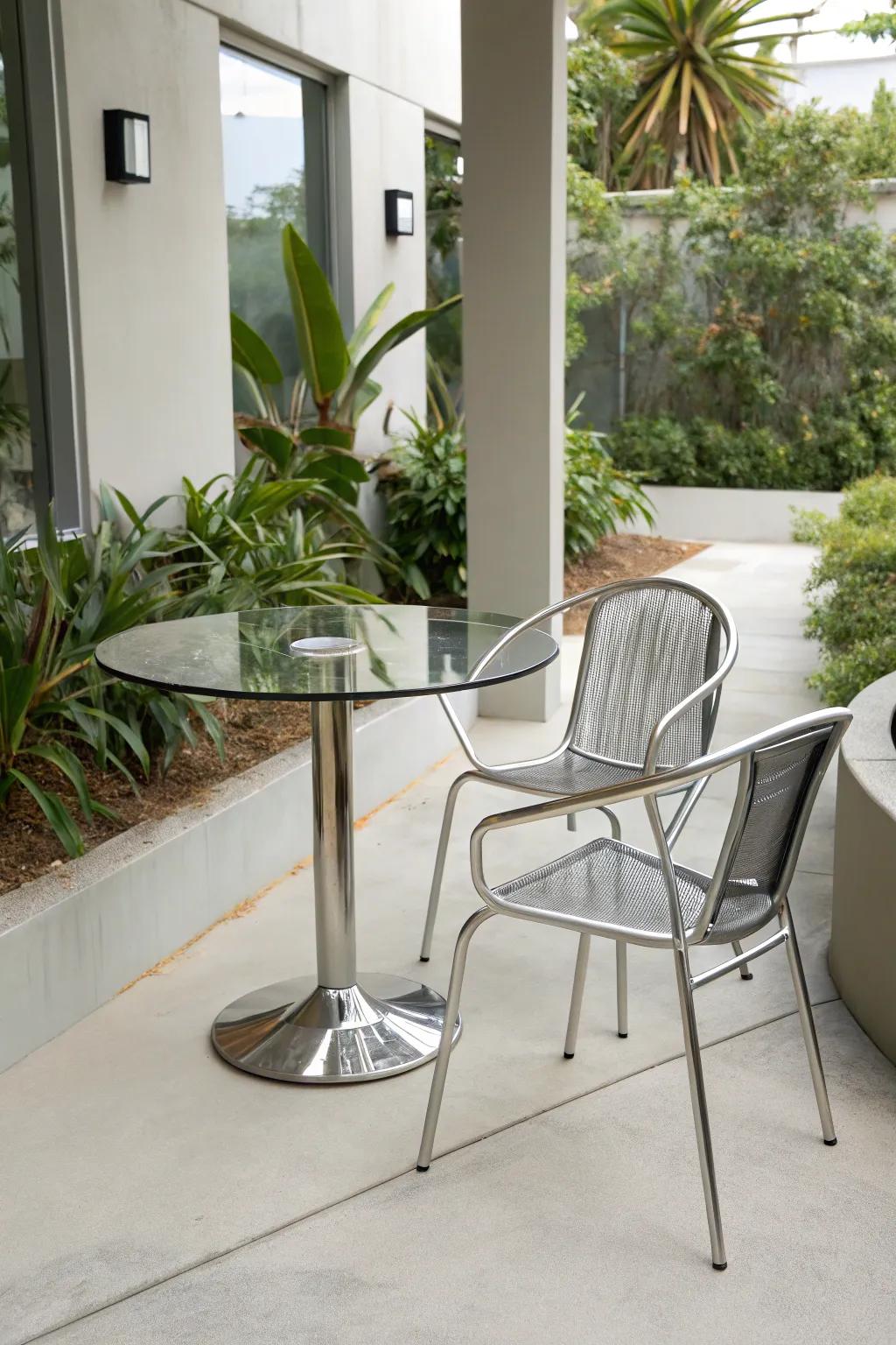 Combine art and purpose with patterned bistro designs.