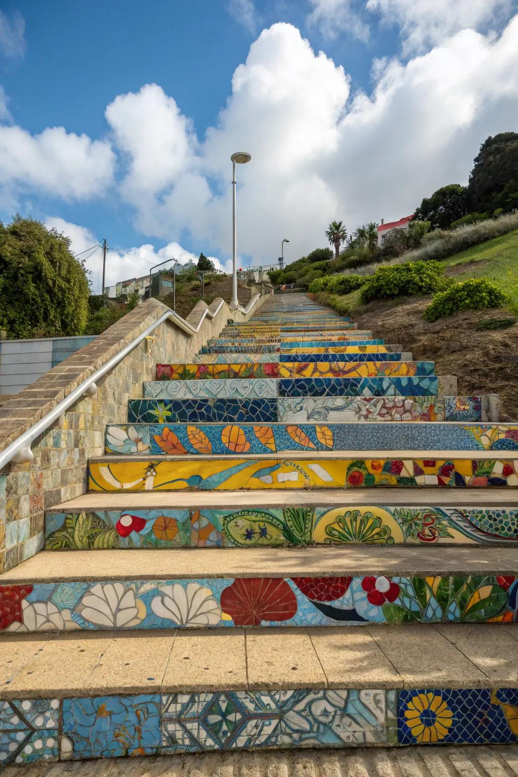 Tessellation steps infuse art and personality, creating vibrant pathways.