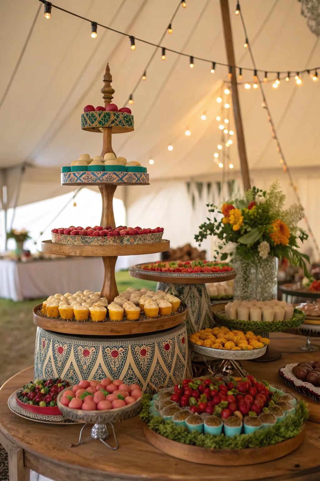 Creative food displays add flavor to the decor.