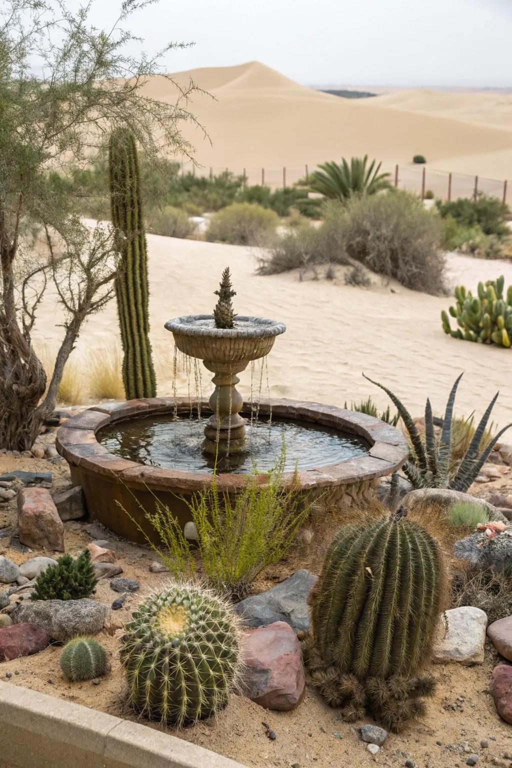 A water feature enhances your garden with tranquility and beauty.
