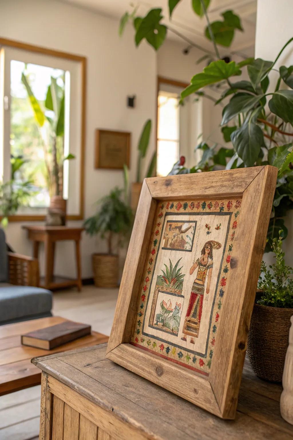 Upcycled wood frames: a sustainable choice.