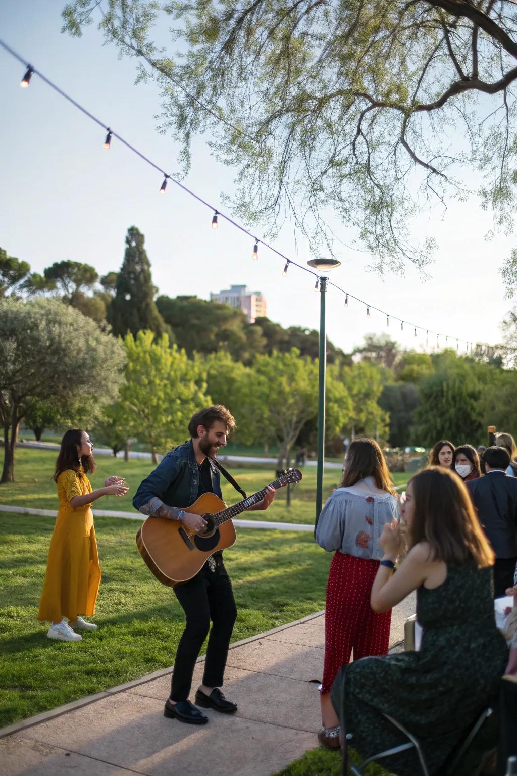 Live music creates a joyful and engaging atmosphere.