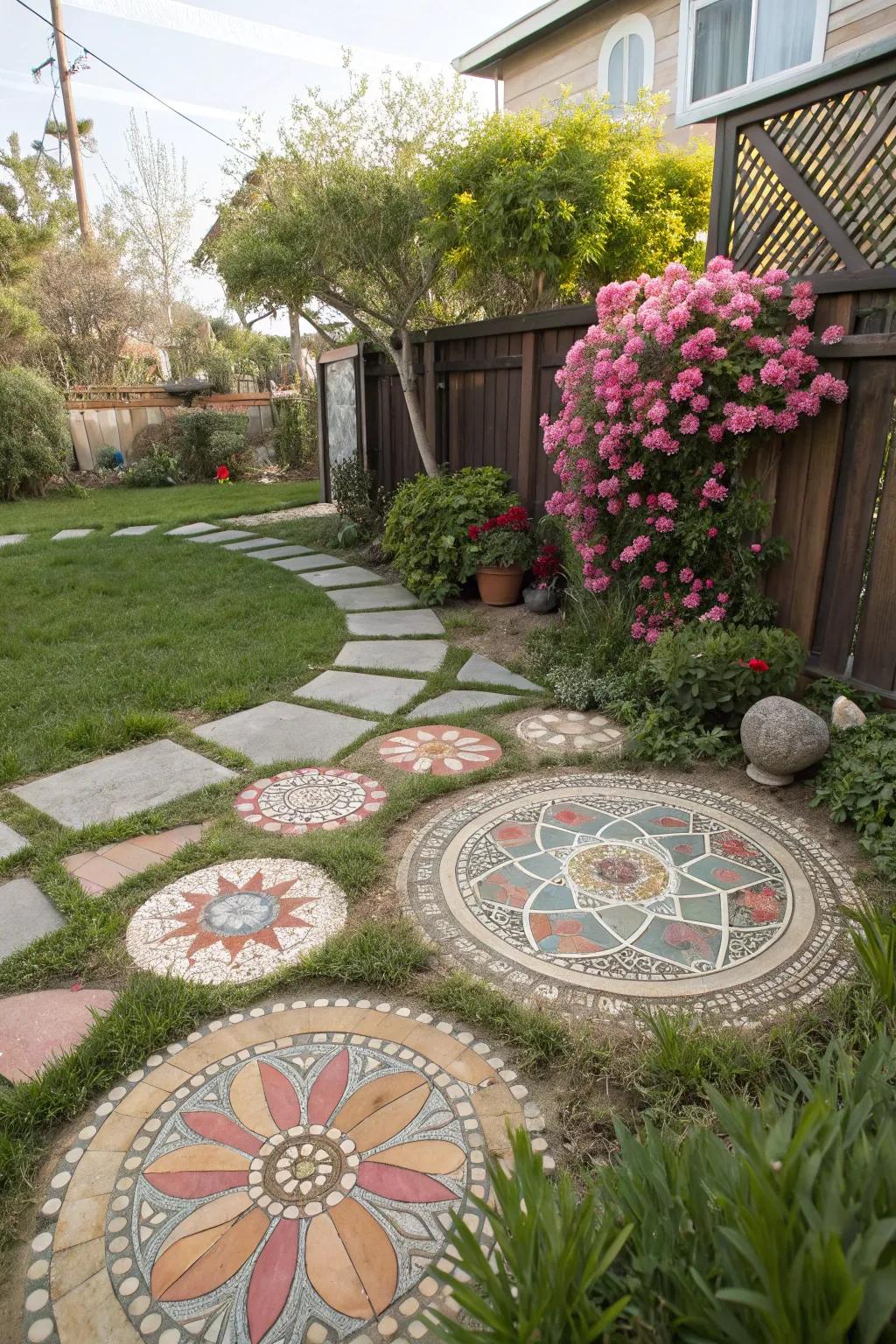 Mosaic patterns embellish a tailored artistic radiance.