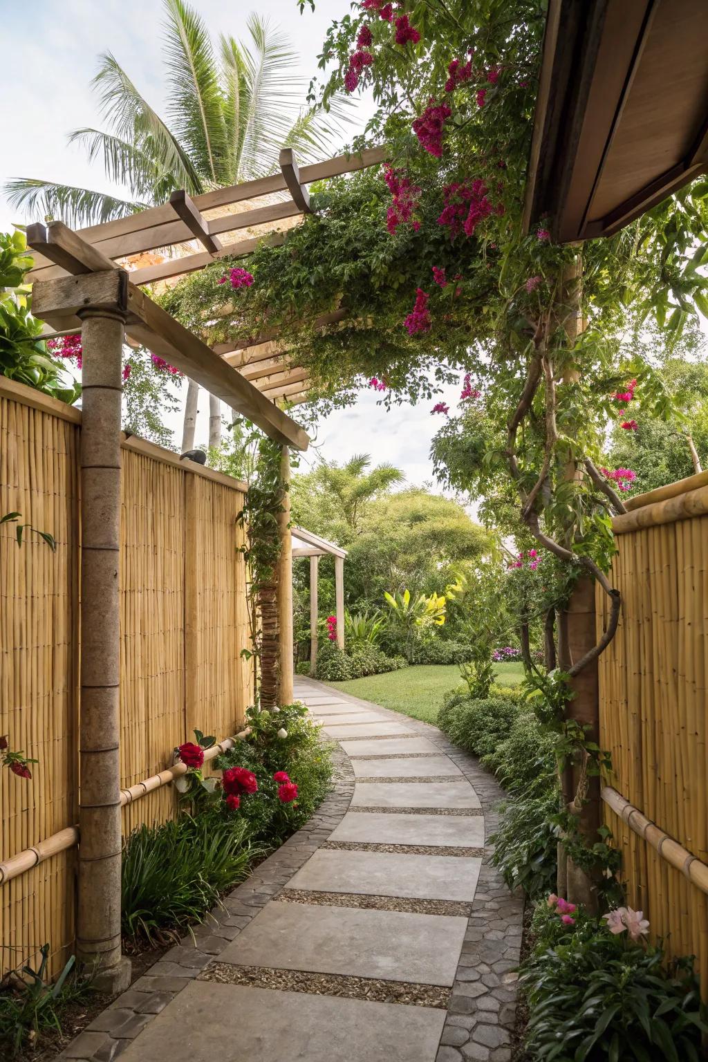 Bamboo walls add an exotic and eco-friendly element.