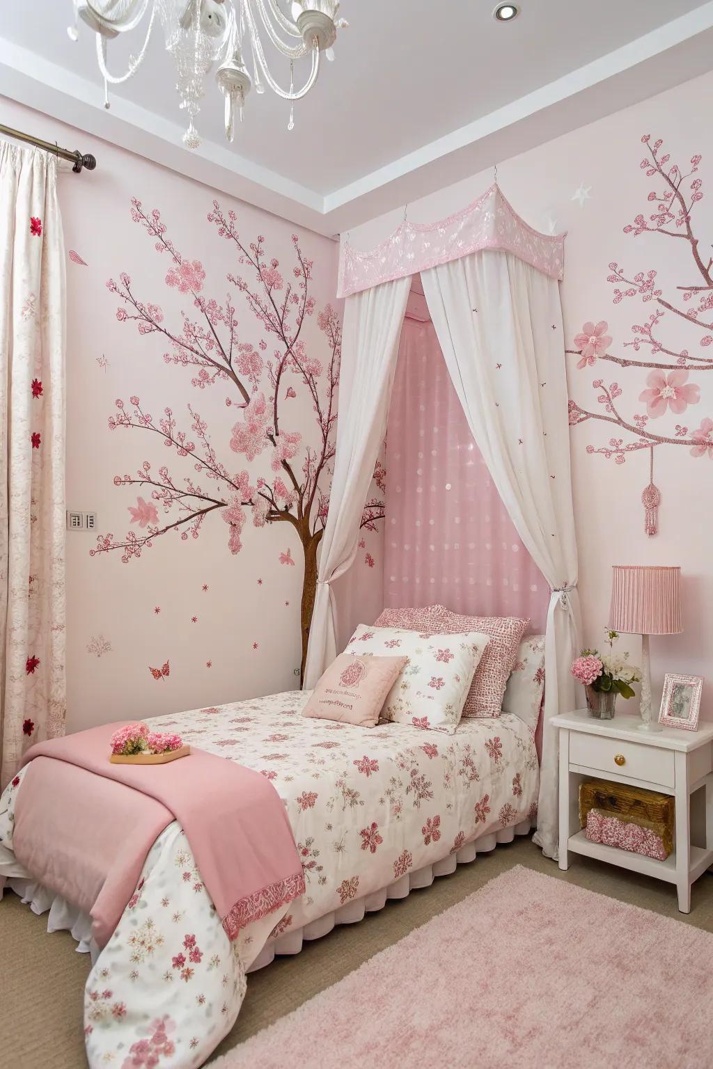 Cherry blossom elegance brings serenity and beauty to your bedroom.