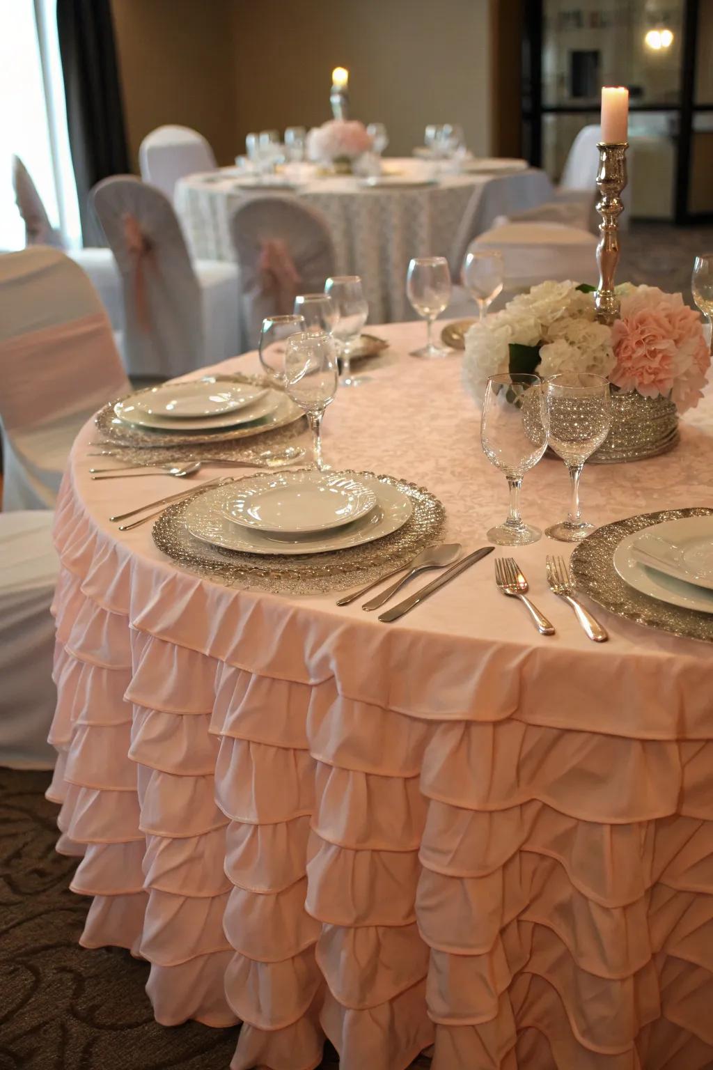 Revamp your table using elegant pleated cloths.