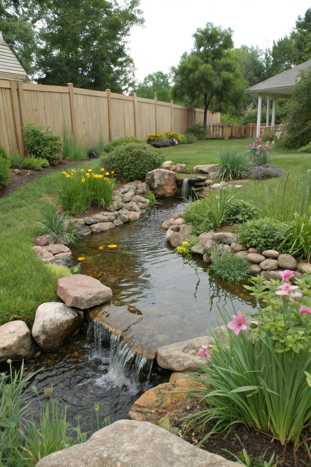 Eco-conscious streams embrace sustainable routines for a verdant garden.