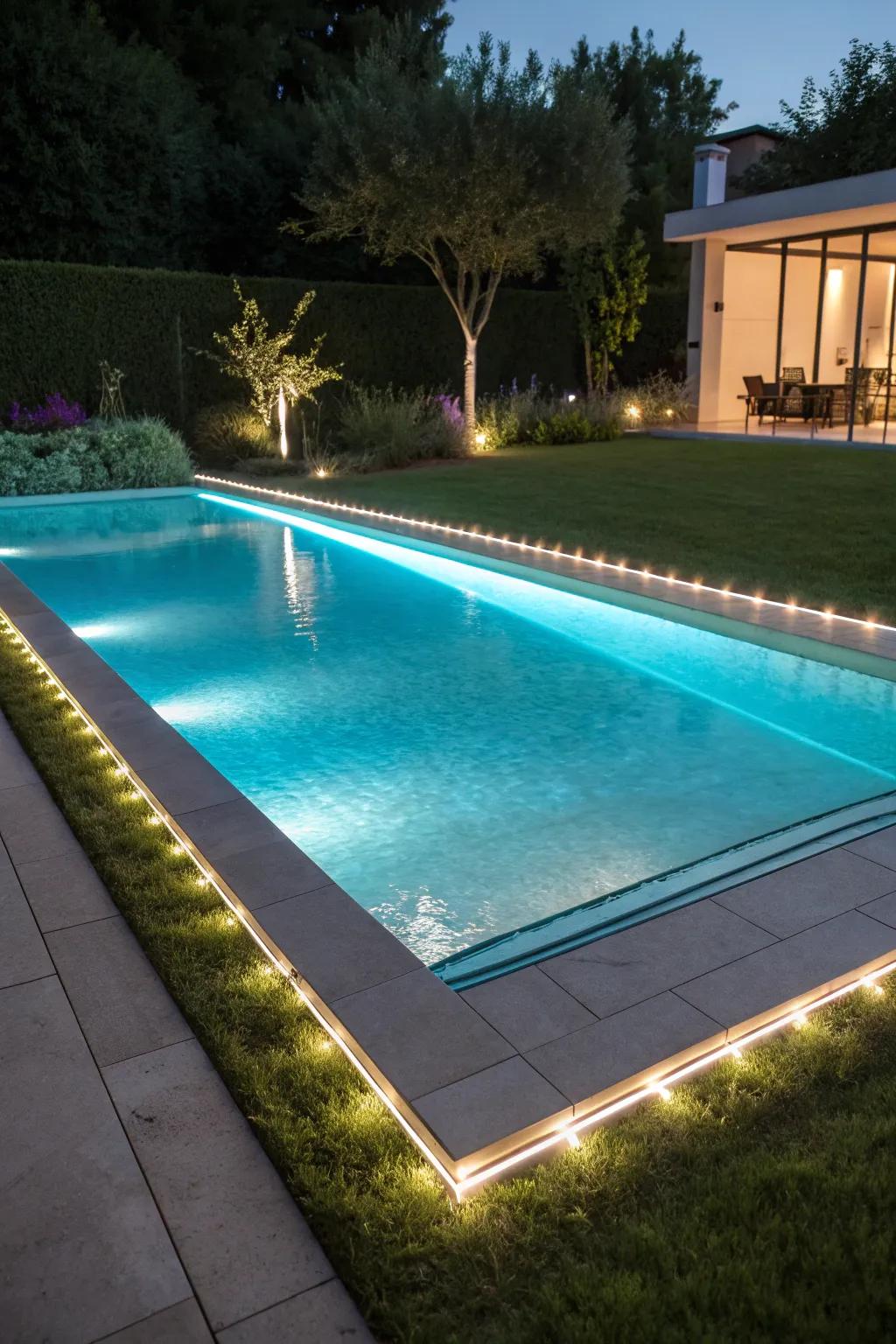 LED strips present a sleek, contemporary lighting solution.