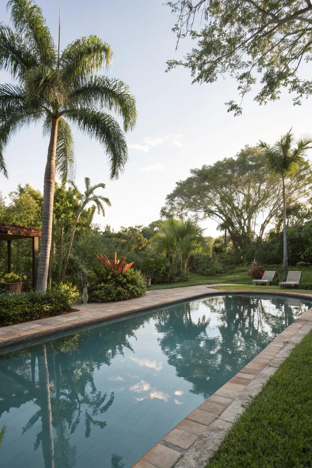 Introduce tranquility with a calming reflecting pool.