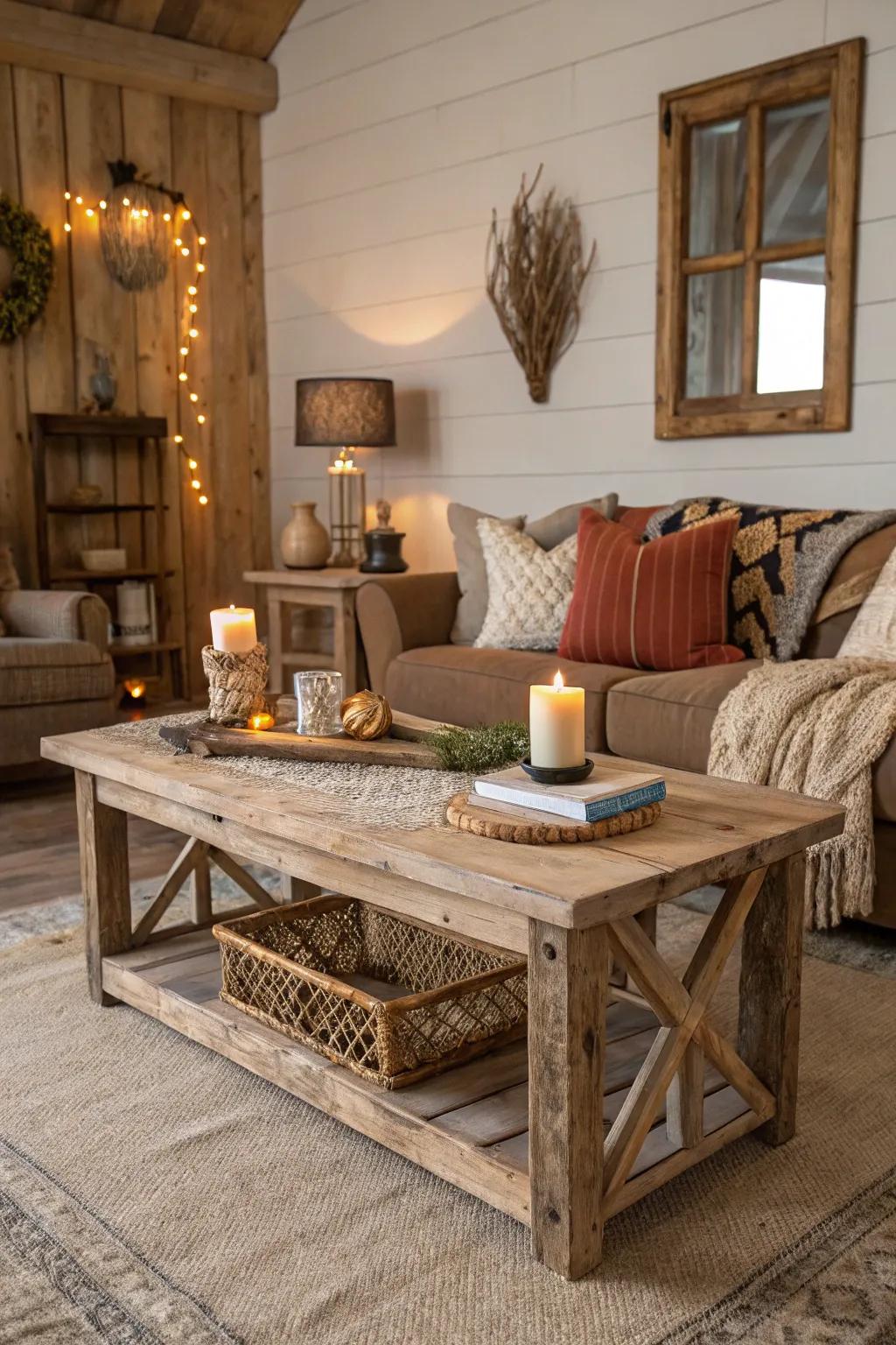 Timber finishes add rustic charm and warmth.