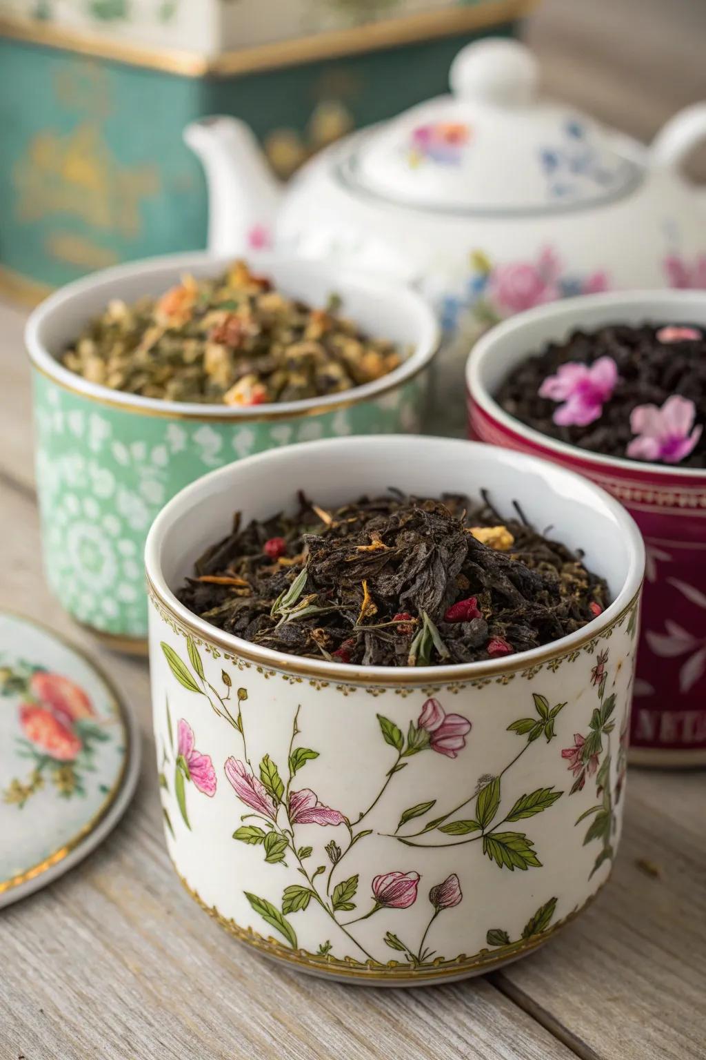 A delightful selection of teas for a royal sip.
