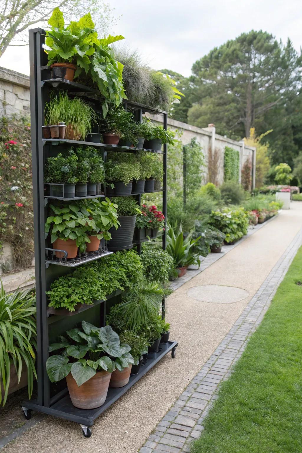 Portable plant walls provide adaptable and green privacy solutions.