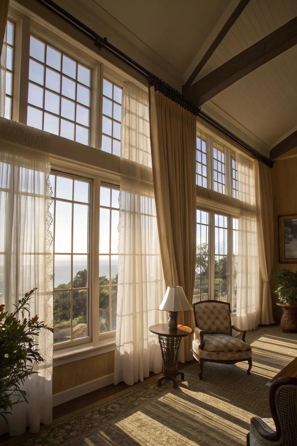 Tilt-out windows offer discreet privacy and airflow.