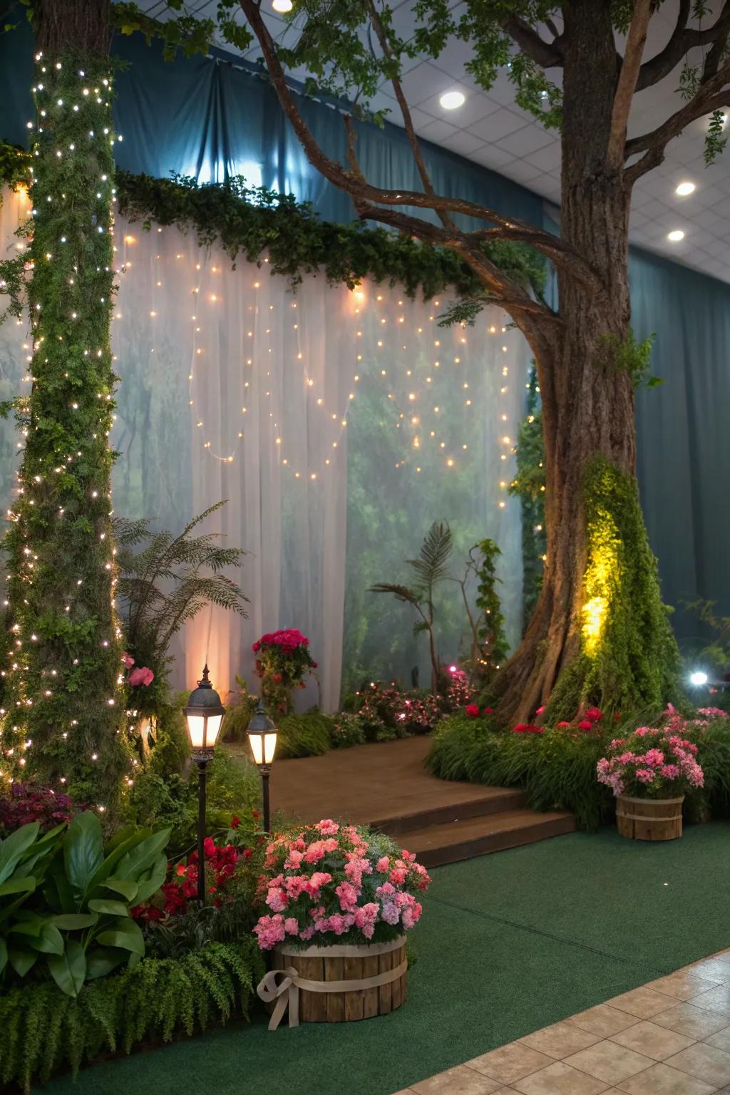 An enchanted forest theme brings fairy tale magic to life.