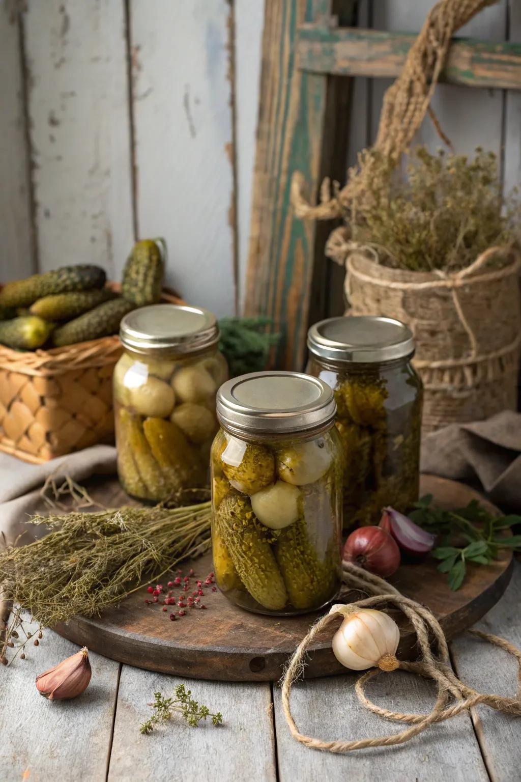 Pickled vegetables add a delightful tang to your raclette.