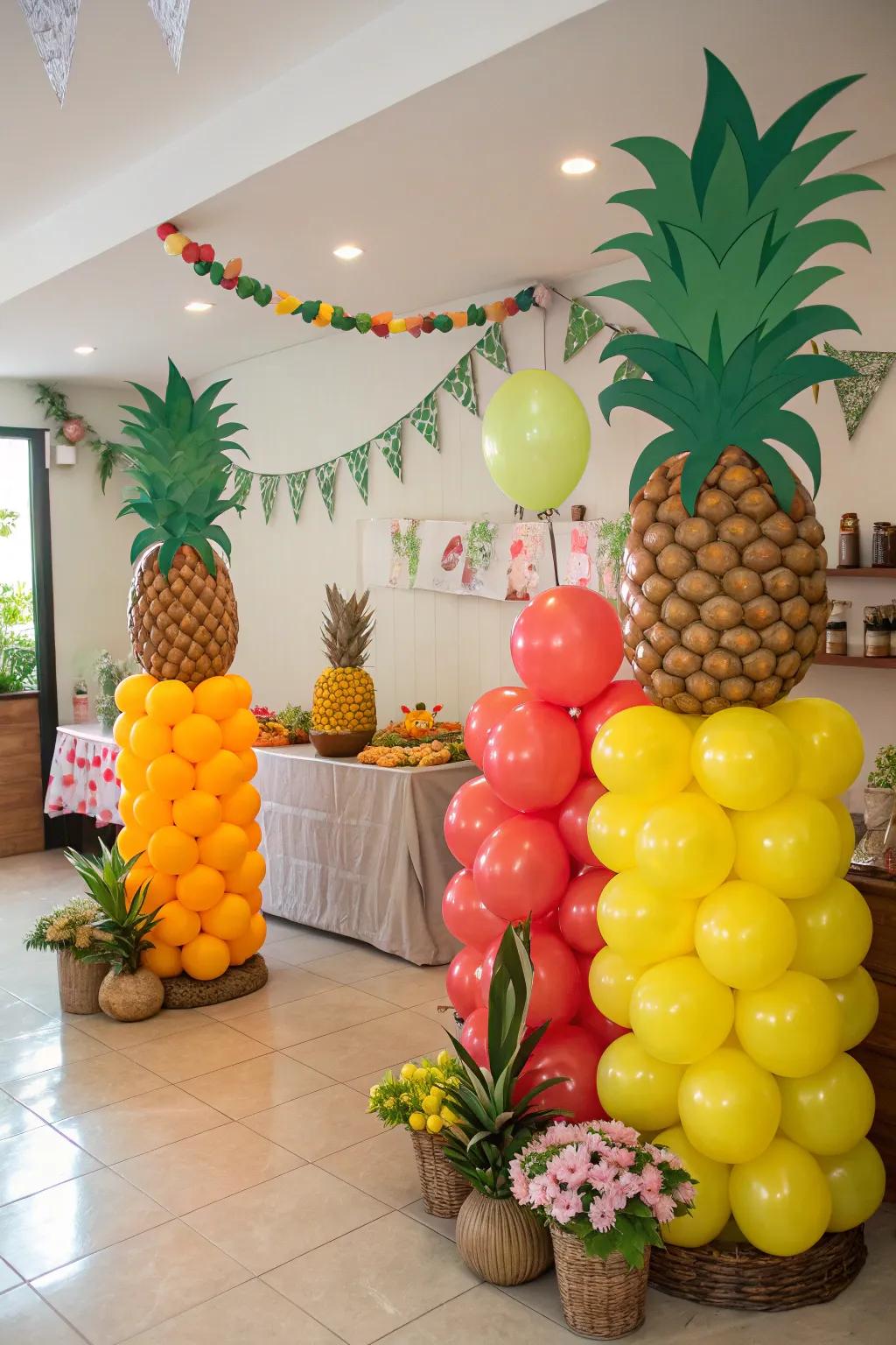 Add a festive touch with cleverly arranged balloons.