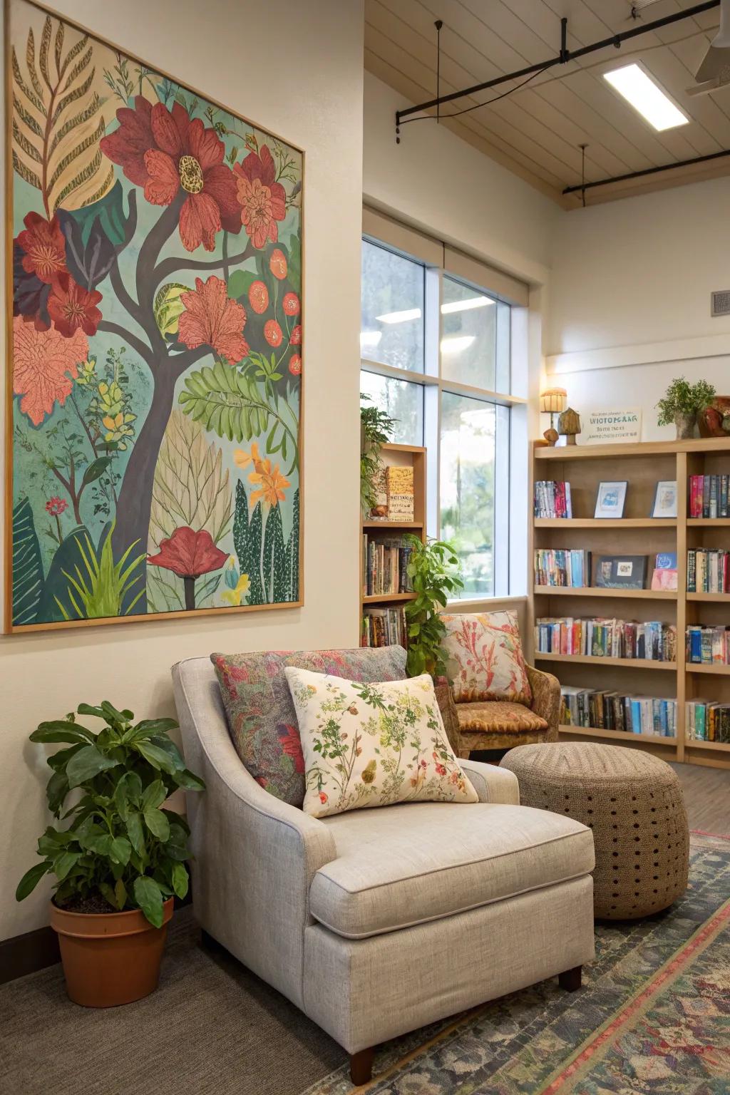 Enhance your reading space with inspiring artwork.