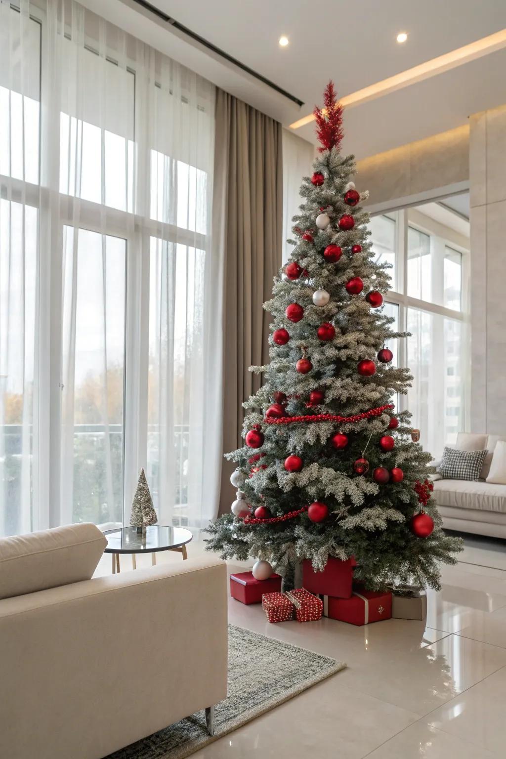A minimalist approach with bold accents offers elegance.