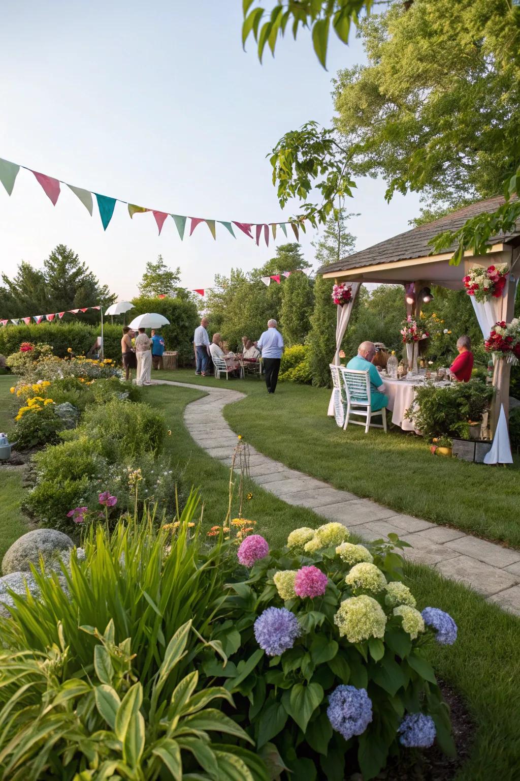 A garden theme introduces a revitalizing outdoor gathering.