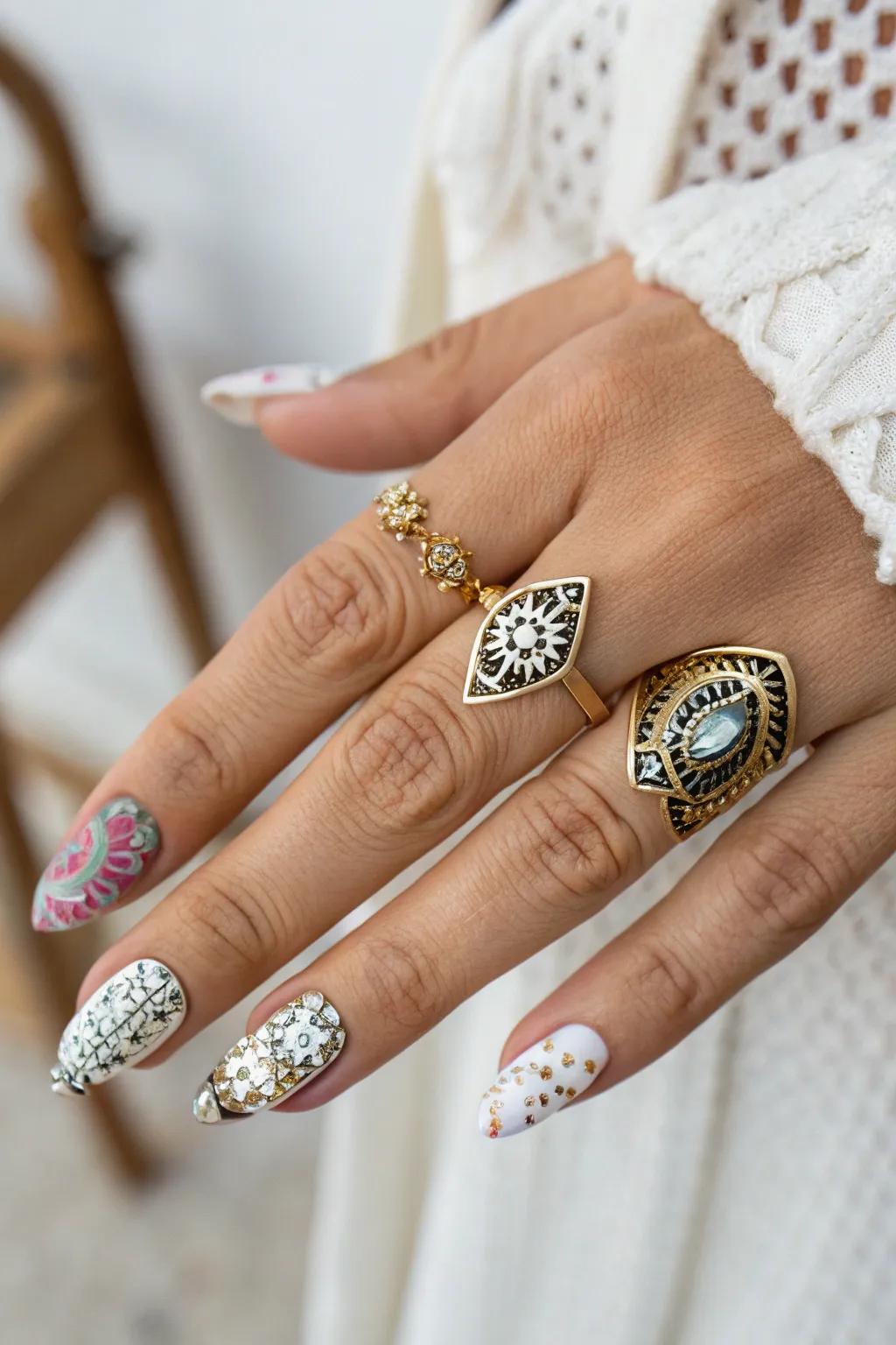 Rings and Nail Design in Coordination