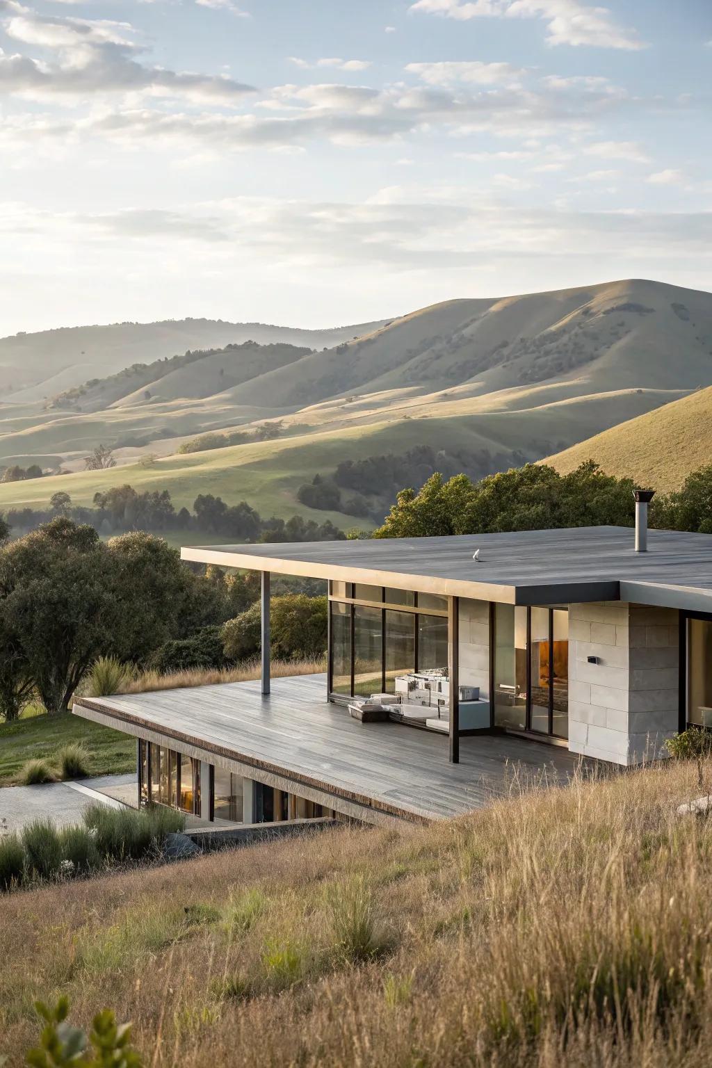 Slanted roofs offer sleek lines and minimalist appeal.