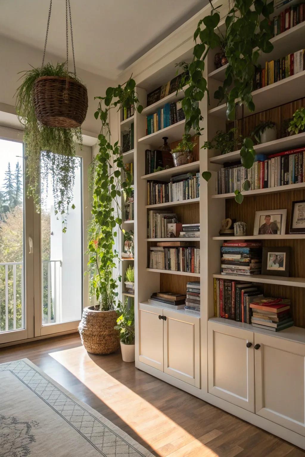 Height used creatively to enhance room height.