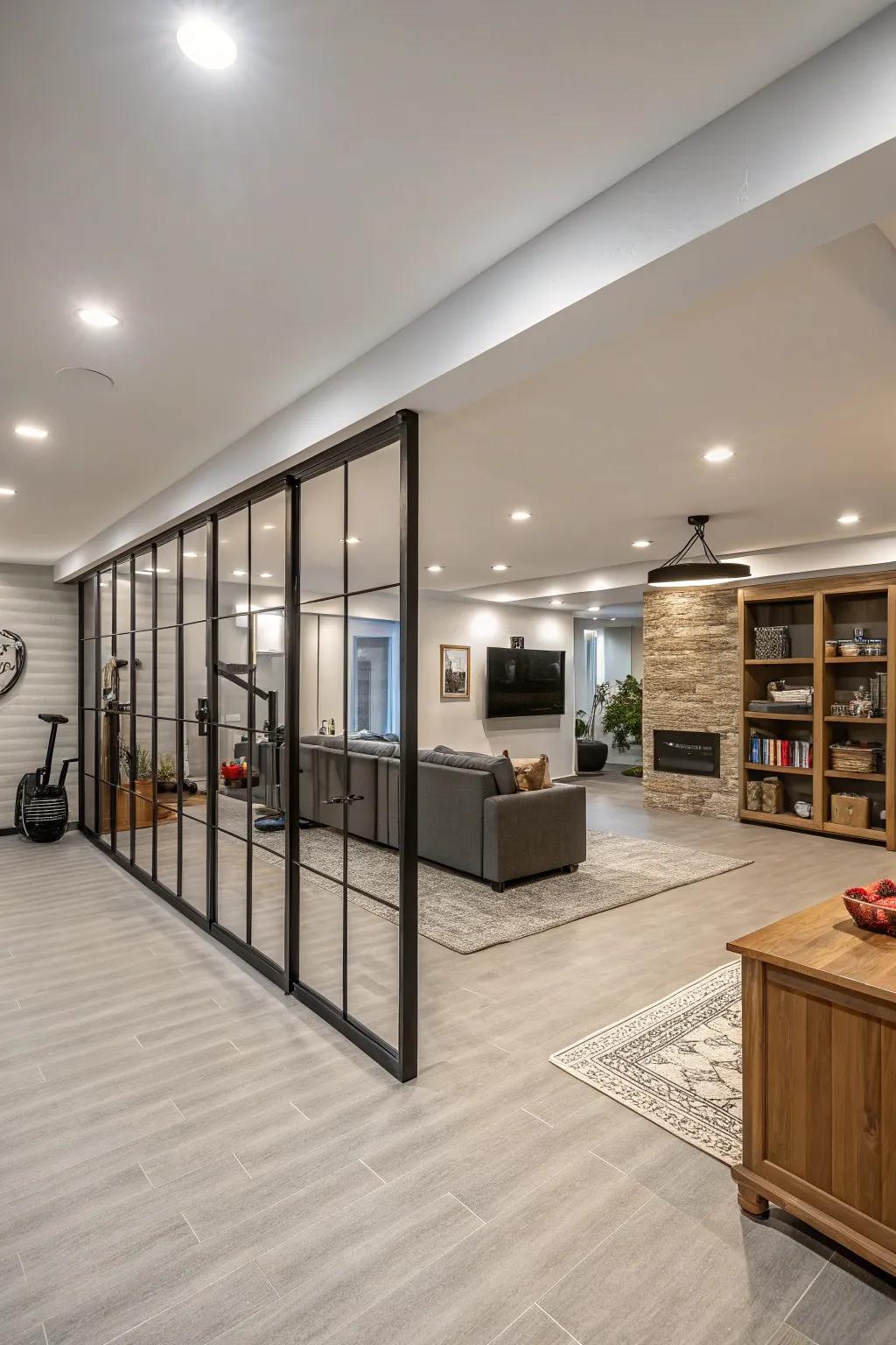 Partition walls offer structured separation for functional spaces.