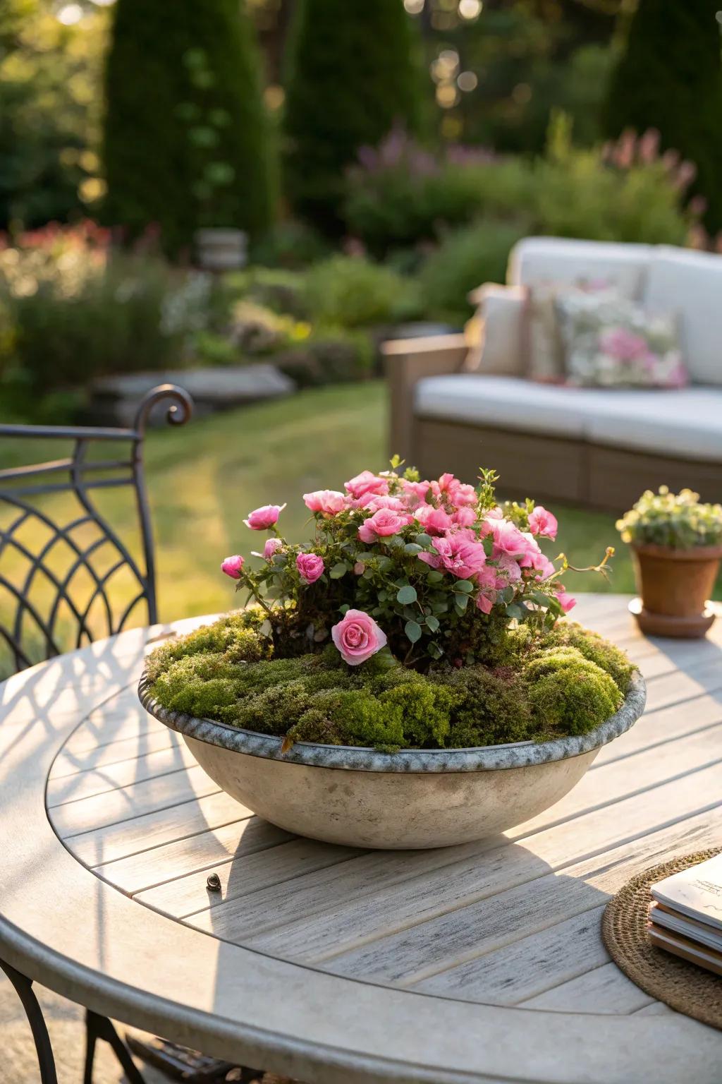 Brighten your outdoor dining space with a sun jewels centerpiece.