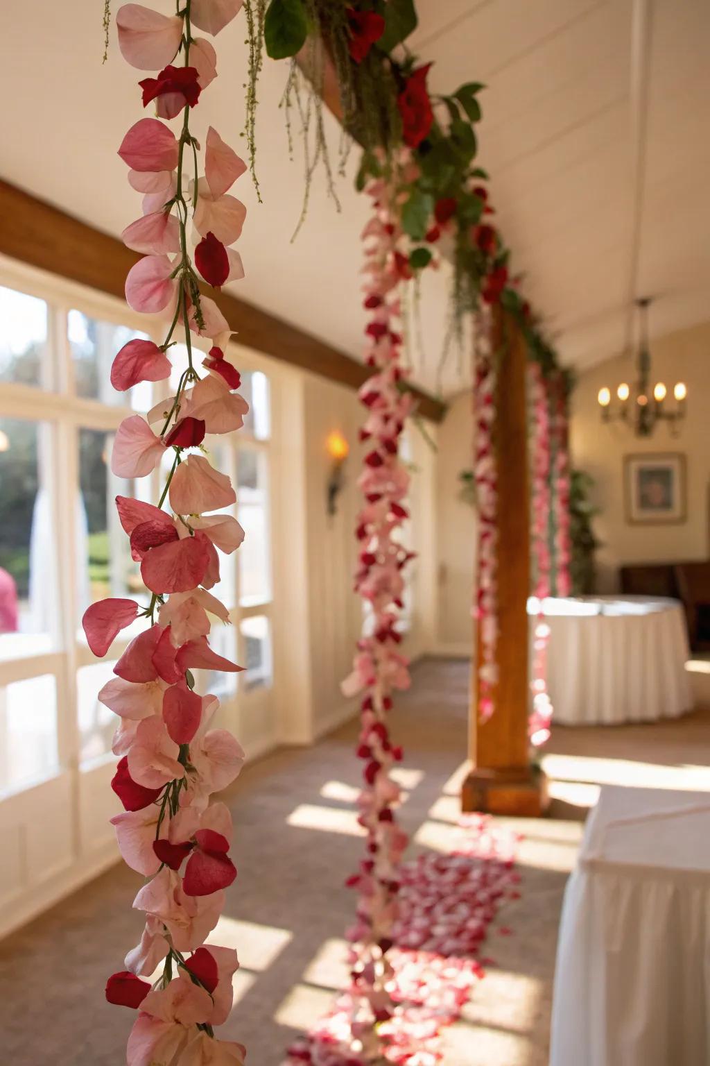 An exquisite garland crafted from floral confetti