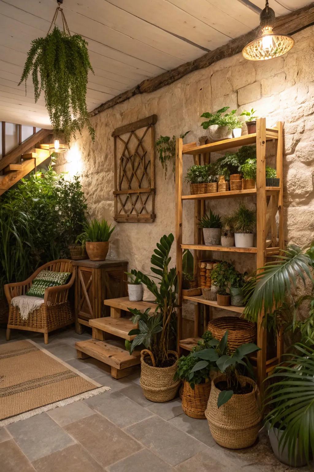 Houseplants infuse color and vitality into your den.