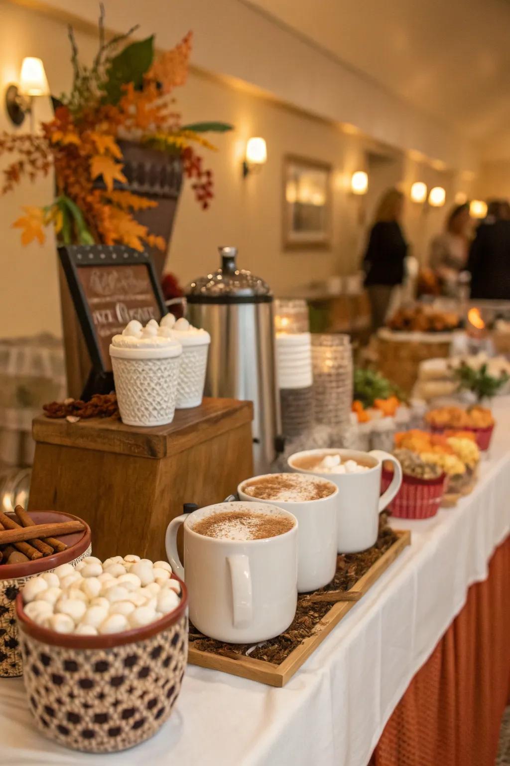 Warm up with a delightful hot chocolate station.