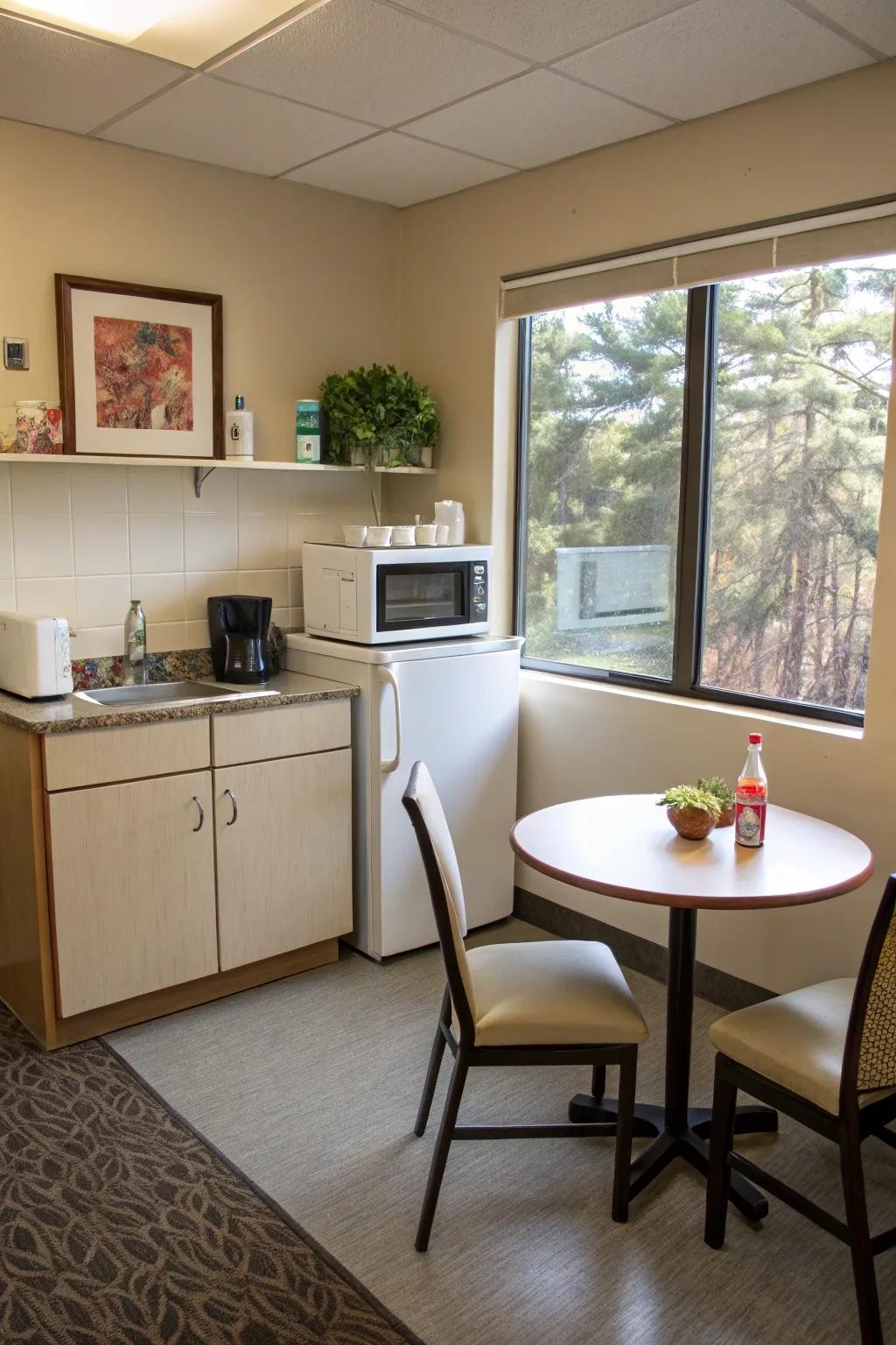 A well-equipped kitchen accommodates hectic schedules and quick meals.
