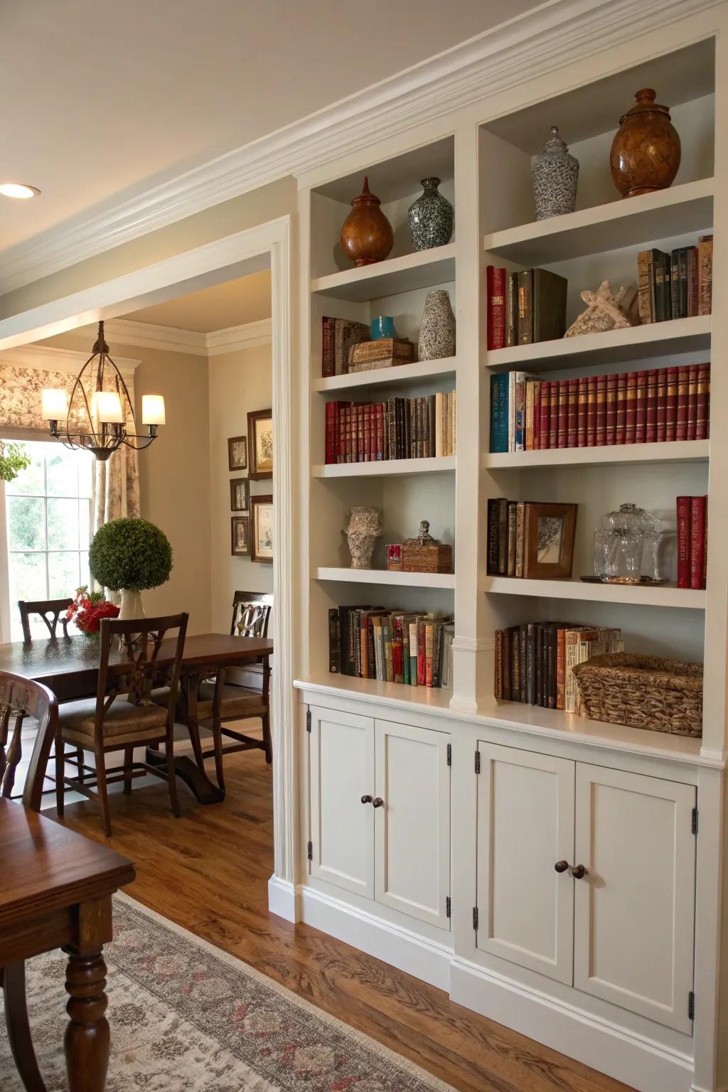 High shelves make great use of wall space.